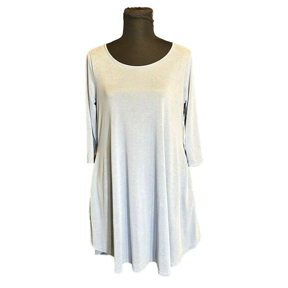 Andre by Unit Light Blue Scoop Neck Modal Blend Tunic Dress with Pocket Size S - Picture 1 of 7
